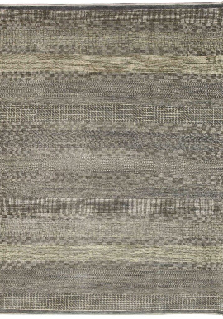 Rain – light cream and gray Contemporary wool Persian Carpet - overall photo