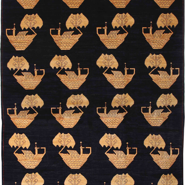 Animal Collection example, a black and gold Nobles Persian wool area rug with a contemporary style and colorway