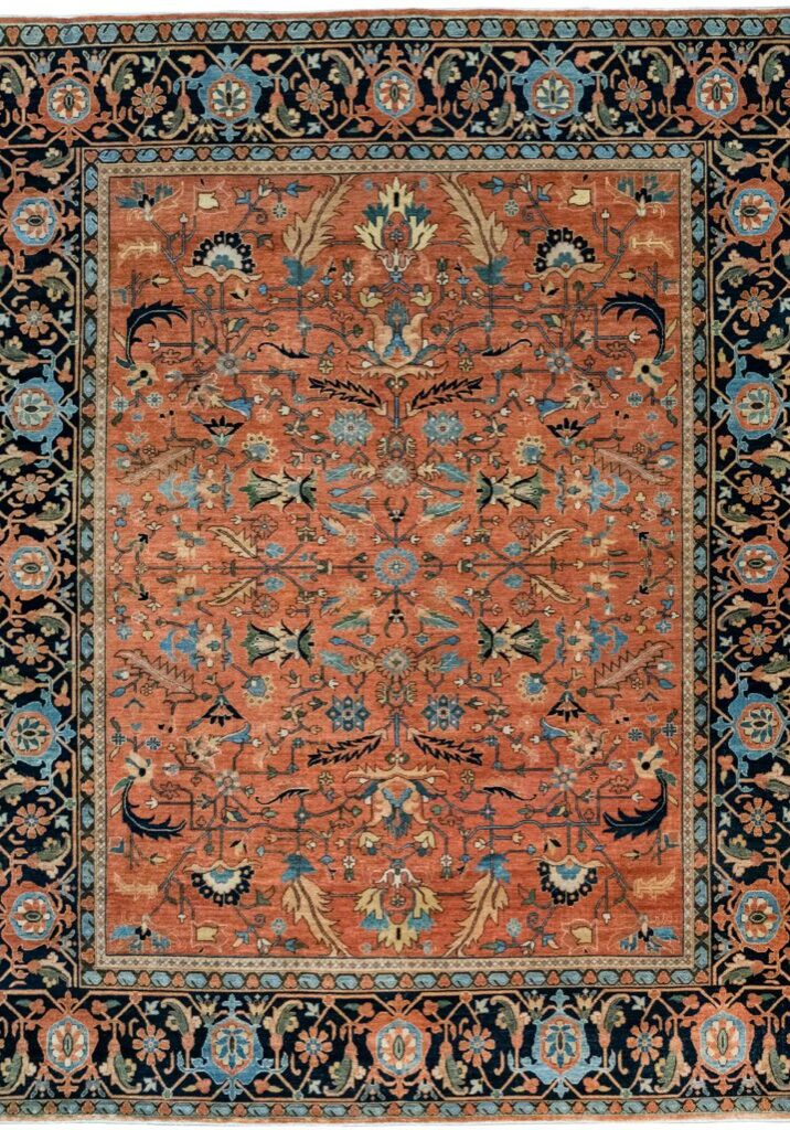 Classic Orange & Indigo Serapi - 8'x10' - Overall Carpet Photo