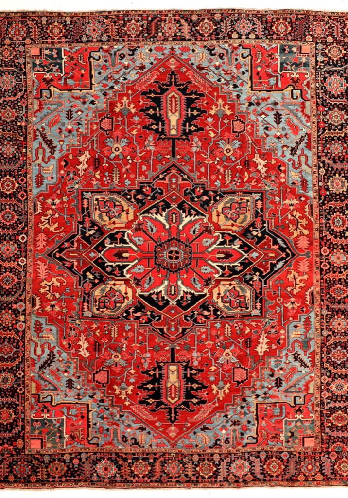 Antique Persian Heriz carpet overall photo