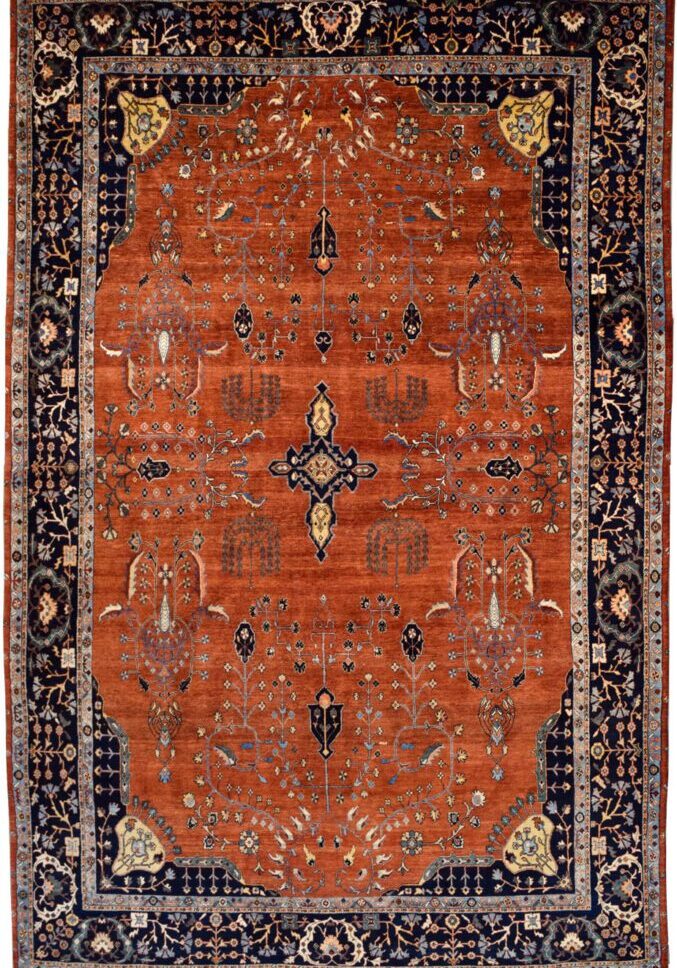 Orley Shabahang’s Classic Mohajeran Sarouk Persian Carpet – 9’x13’. Overall Carpet Photo.